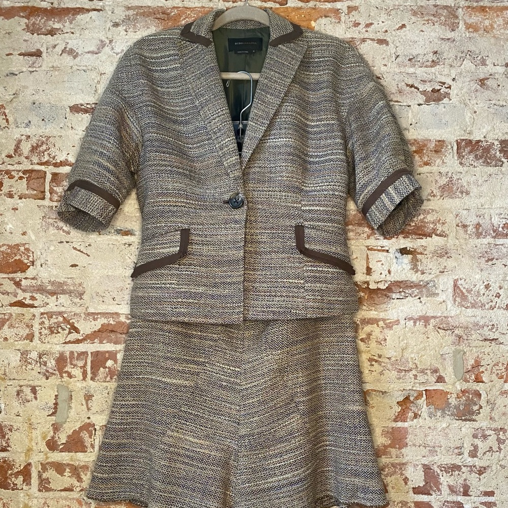 Vintage brown tweed set • size s